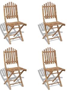 Składane krzesła bambusowe Javal - 4 szt