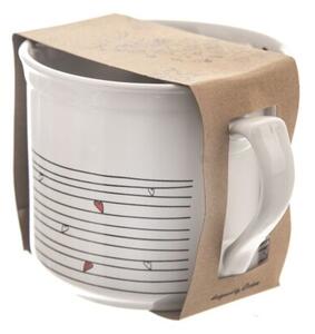 Kubek z woreczkiem ceramiczny biały SERCE 650 ml