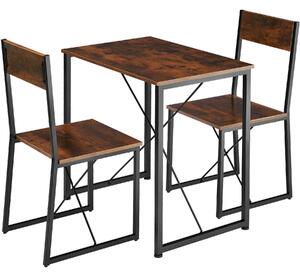 Tectake 404352 stolik i krzesła margate - industrialny ciemny