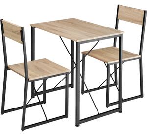 Tectake 404353 stolik i krzesła margate - drewno industrialne jasne, dąb sonoma