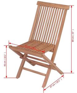 Składane krzesła ogrodowe tekowe Soriano - 2 szt