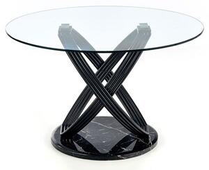 Okrągły szklany stół do salonu Azis - czarny