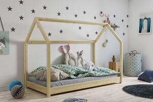 Łóżko dla dziecka domek Olaf 80x180 - sosna