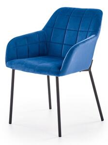 Granatowe pikowane krzesło nowoczesne - Zeppen