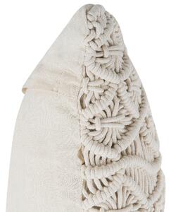 Zestaw 2 poduszek dekoracyjnych beżowych bawełnianych makrama 45 x 45 cm Goreme Beliani