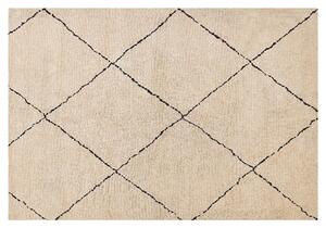 Nowoczesny dywan w romby prostokątny 140 x 200 cm beżowo-czarny Mutki Beliani