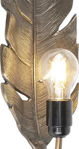 Kinkiet / Lampa scienna Art Deco brąz - Liść Oswietlenie wewnetrzne