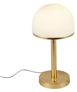 Vintage lampa stołowa złota zawiera LED dotykowa - Bauhaus Oswietlenie wewnetrzne