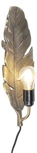Kinkiet / Lampa scienna Art Deco brąz - Liść Oswietlenie wewnetrzne