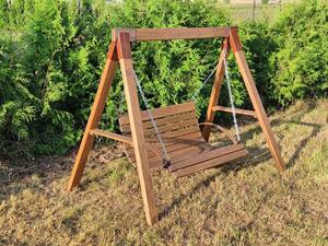 Drewniana huśtawka ogrodowa wolnostojąca dla dzieci Magis 5X - orzech