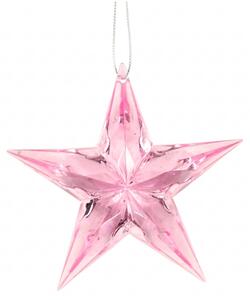 Ozdoba świąteczna DIAMOND STAR 9 cm, różowa