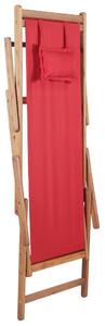 Czerwony składany leżak plażowy - Inglis