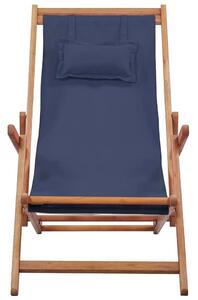 Granatowy drewniany leżak plażowy - Inglis