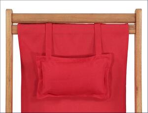 Czerwony składany leżak plażowy - Inglis