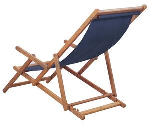 Granatowy drewniany leżak plażowy - Inglis