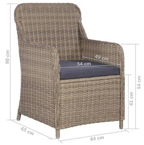 Krzesła ogrodowe z poduszkami Grafton 2 szt - brąz