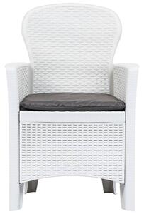 Krzesła ogrodowe z poduszkami Campos 2 szt - białe