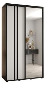 Szafa przesuwna wysoka Davos 7 130, gł. 45 cm czarny + biały + czarny