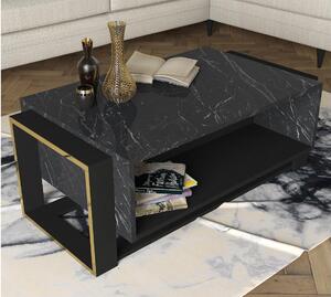 Asir Coffee table BIANCO 40,4x106,4 cm black/gold AS0510