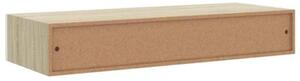 Półka ścienna z szufladą, dąb i biel, 60x23,5x10cm, mdf