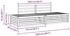 Zestaw sof na zewnątrz 2 sztuka naturalny 203,5 x 83 x 73 cm