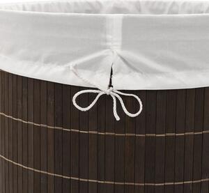Okrągły bambusowy kosz na pranie Lavandi 2X - ciemnobrązowy