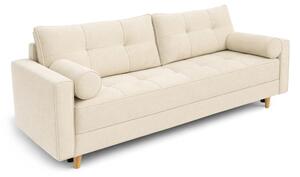 Sofa z Funkcją Spania LONAR Kremowa Boucle Nowoczesna
