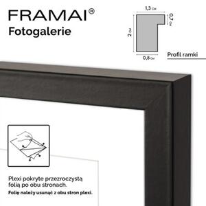Ramka na zdjęcia 10 zdjęć 10x15 cm rama czarna foto galeria 40x60 cm FRAMAI®