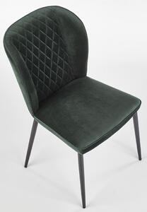 Zestaw zielonych metalowych krzeseł pikowanych 4 szt. - Wilhelm 4S