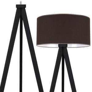Lampa podłogowa trójnóg czarny Light Home LH Gaja 1xE27 44cm abażur walec brązowy