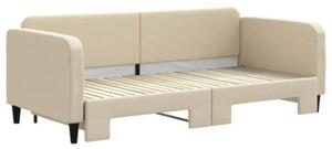 Sofa rozsuwana, kremowa, 90x200 cm, tkanina