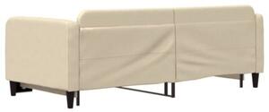 Sofa rozsuwana, kremowa, 90x200 cm, tkanina