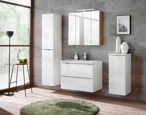 Podwieszana szafka łazienkowa pod umywalkę z szufladami - Malta 3X Biały połysk 80 cm
