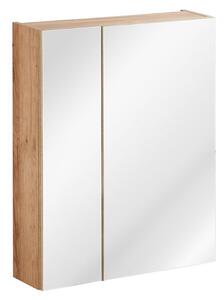 Podwieszana szafka łazienkowa z lustrem - Malta 5X Dąb 60 cm