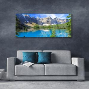 Obraz Szklany Jezioro Góra Las Krajobraz