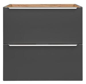 Podwieszana szafka z szufladami pod umywalkę - Malta 3X Czarny mat 60 cm