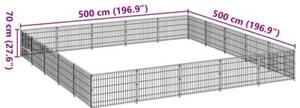 Kojec dla psa, czarny, 25 m², stalowy