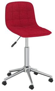 Obrotowe krzesła stołowe, 4 szt., winna czerwień, obite tkaniną
