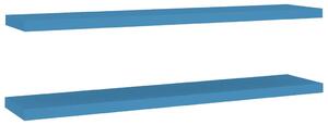 Półki ścienne, 2 szt., niebieskie, 120 x 23,5 x 3,8 cm, MDF