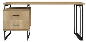 Drewniane duże biurko loft z szufladami do biura - Bahama 12X
