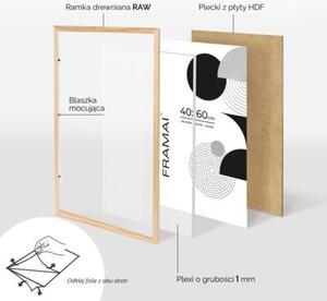 Ramka na zdjęcia 40x60 cm z drewna surowego sosnowa ramka DIY FRAMAI®