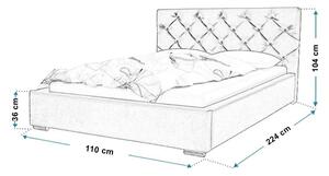 Pojedyncze łóżko pikowany zagłówek 90x200 Loran 2X - 36 kolorów
