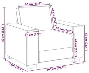 Sofa fotel brązowy 100x77x82 cm aksamit