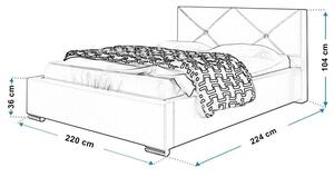 Małżeńskie łóżko ze schowkiem 200x200 Lenomi 3X - 36 kolorów