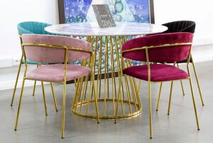 Ciemnozielone tapicerowane krzesło w stylu glamour- Piano 2X