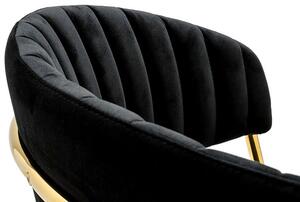 Czarne tapicerowane krzesło pikowane w stylu glamour - Piano 2X