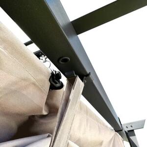 Pergola ogrodowa 3x4 m beżowa – metalowa altana ze składanym baldachimem 12 m²