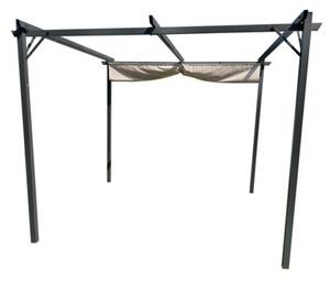 Pergola ogrodowa 3x4 m beżowa – metalowa altana ze składanym baldachimem 12 m²