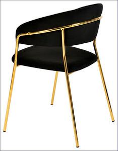 Czarne tapicerowane krzesło pikowane w stylu glamour - Piano 2X