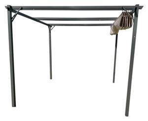 Pergola ogrodowa 3x4 m beżowa – metalowa altana ze składanym baldachimem 12 m²
